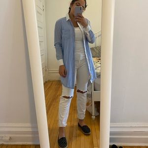 Noisy May blue and white long shirt